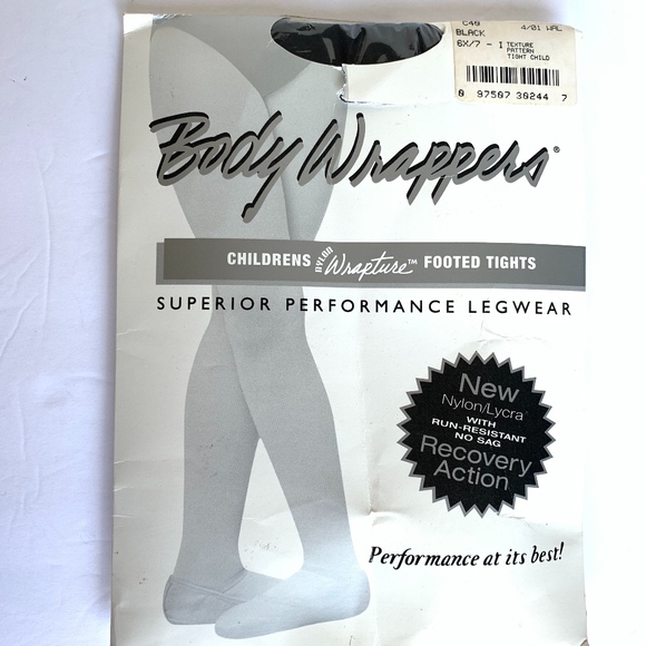 Body Wrappers Other - Body Wrappers Girl's BLACK Run-Resistant Tights 6X